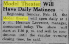 Model Theater - Feb 17 1945 Article (newer photo)
